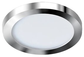 AZZARDO Stropné LED osvetlenie do kúpeľne SLIM 9 ROUND, 6W, denná biela, 8,5 cm, okrúhle, chróm, IP44