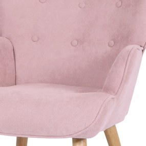 Kreslo s podnožkou PINK2, ružová