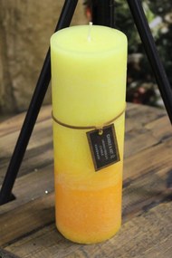 Žlto oranžová voňavá sviečka valec 22cm