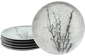 Sada 6 keramických dezertných tanierov StoneBloom, 20 cm