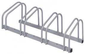 Vonkajší stojan na 4 bicykle, strieborný