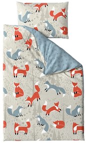 Krepové obliečky do postieľky Renforcé FOXIVA sivé Rozmer obliečky: 45 x 65 cm | 90 x 140 cm