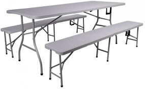 Skládací zahradní sestava šedá