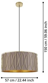 Eglo 390206 - Luster na lanku COROJAL 1xE27/40W/230V zlatá/hnedá