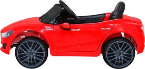 Ramiz Maserati Ghibli batéria pre deti Červená + diaľkové ovládanie + pomalý štart + EVA + MP3 USB + LED