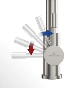 VILLEROY &amp; BOCH Steel Shower páková drezová batéria s výsuvným výtokom, výška výtoku 271 mm, antracit, 96970105