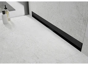 Mexen Flat nerezový sprchový žľab na stenu 60 cm vzor WALL, čierny, 1730060