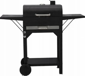 BBQ Meeting Gril na drevené uhlie s vekom, roštom a kolieskami *6049