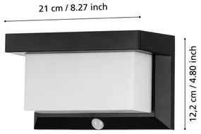 Eglo 48968- LED Solárne nástenné svietidlo so senzorom UTRERA LED/3,84W/3,7V IP44