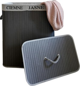 TRENDIE Bambusový kôš na prádlo 100l šedý + DARČEK