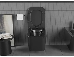 Mexen TEO Rimless závesná wc misa, 51 x 34 cm, čierna matná, 3385XX85