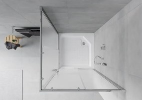 Mexen Rio štvorcová sprchová kabína 90 x 90 cm, námraza, chróm + brodzik, biela - 860-090-090-01-30-4510