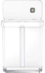 Simplehuman Pedálový odpadkový kôš na triedený odpad 58 l, biela