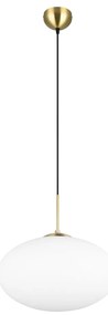 Závesné svietidlo v bielo-zlatej farbe so skleneným tienidlom ø 40 cm Fomento – Trio