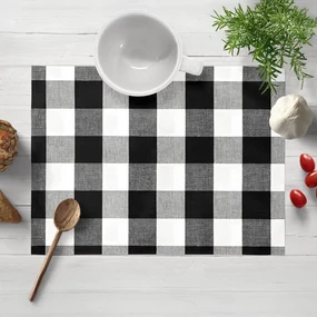 Biante Bavlnené prestieranie na stôl Olivia OL-004 Čierno-biela kocka veľká 30x40 cm