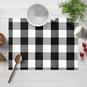Biante Bavlnené prestieranie na stôl Olivia OL-004 Čierno-biela kocka veľká 35x45 cm