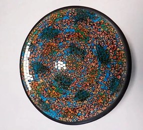 Misa ružová farebná, okrúhla , keramika, 38 cm, ručná práca