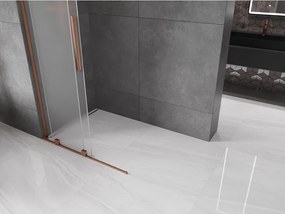 Mexen Velar L, posuvná sprchová zástena Walk-in 100 x 200 cm, 8mm sklo námraza, ružové zlato, 871-100-003-33-60
