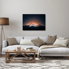 Sklenený obraz hviezdnej oblohy s horami (70x50 cm)