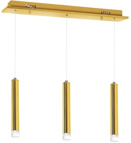 Závesné svietidlo Goldie, 3x zlaté kovové tienidlo, g