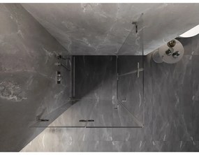Mexen Lunar-F Duo, skladací sprchový kút 75 x 75 cm, 8mm číre sklo, oceľový profil, 836-075L-075P-97-00