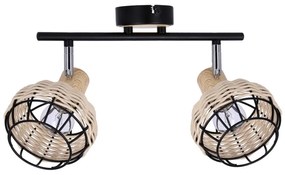 Bodové svietidlo TAJGA 2xE14/40W/230V ratan/čierna
