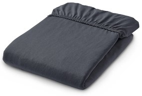 Džersejové napínacie prestieradlo, štandardná veľkosť, tmavosivé