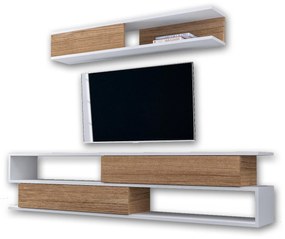 Obývacia stena Simpsonic (teak + biela) . Vlastná spoľahlivá doprava až k Vám domov. 1102577