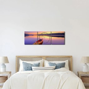 Obraz - Kajak na jazere (s hodinami) (90x30 cm)