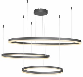 Moderný luster Halo 100+80+60 stmievateľný čierne