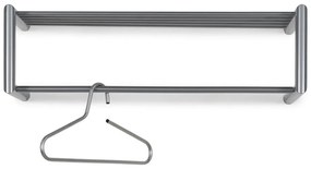 Kovový nástenný vešiak v striebornej farbe s poličkou 80 cm Smooth – Spinder Design