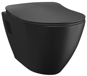 Sapho, PAULA závesná WC misa, 35,5x50cm, čierna matná, TP325-51SM
