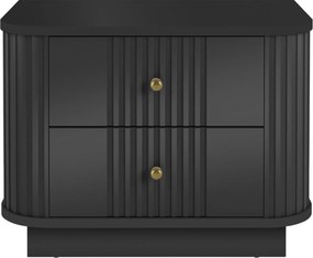 Sada nočných stolíkov Vespera 56 cm na sokli - čierna / zlatá