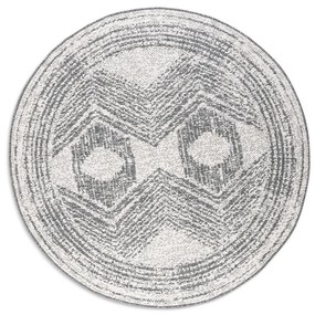 ELLE Decoration koberce Kusový koberec Gemini 106028 Silver kruh z kolekcie Elle – na von aj na doma - 100x100 (priemer) kruh cm