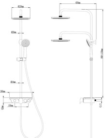Aqualine - Sprchová súprava s batériou lesklý chróm/biela