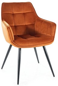 Jedálenská stolička Lilia Velvet, oranžová / čierna