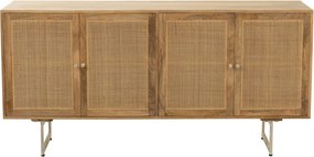 Drevená komoda z mangového dreva s výpletom Ginna - 170*45*80 cm