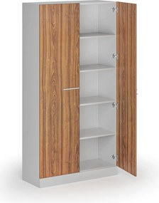 Kovová spisová skriňa s drevenými dverami, demontovaná, 1950 x 1000 x 500 mm, orech