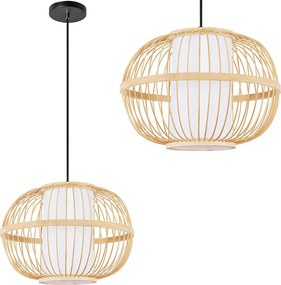 Toolight Natural, závesné stropné svietidlo 1xE27 APP1631-1CP, prírodná hnedá, OSW-05104