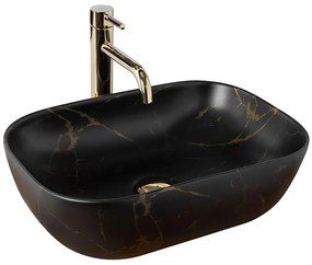 Umývadlo na dosku Belinda Black Marble Mat