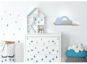 LED Detské nástenné svietidlo s poličkou CLOUD LED/5W/230V modrá/biela