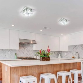 Křišťálové stropní LED svítidlo APP406-C chrom/neutrální bílá
