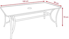Set záhradného nábytku 8-dielny Avenberg HARMONY čierno-sivá