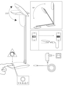Eglo 95696 - LED stolná lampa CAJERO 1xLED/4,5W/USB