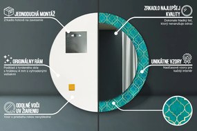 Okrúhle ozdobné zrkadlo Zelené a zlaté zloženie fi 70 cm