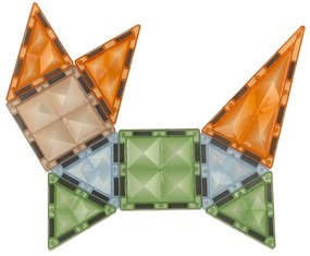KIK Magnetické svietiace stavebné kocky, 124 dielov