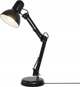 Smart LED Čierna kovová stolná lampa nastaviteľná s klipom 1xE27