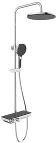 Sprchový systém SAT na stenu s termostatickou batériou čierna / chróm SATSSTPBCHC, 1 ks