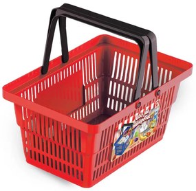 MINI OBCHOD - nákupný košík s doplnkami a učením ako nakupovať - červený