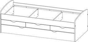 Posteľ so zásuvkami Nessy 90x200 cm